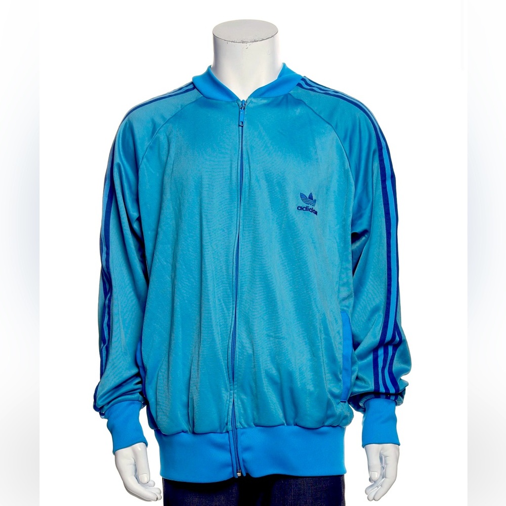 Vintage Adidas track suit in light/royal blue